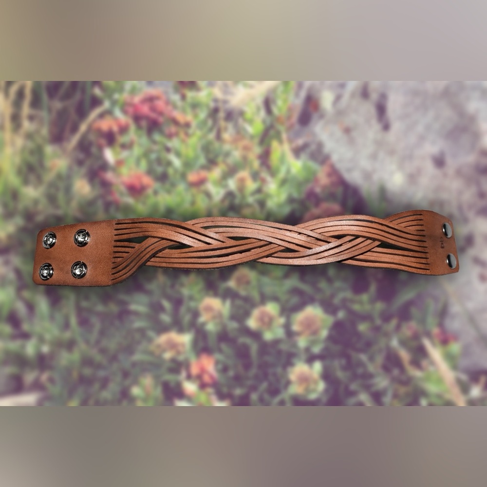 Braided Leather Cuff Bracelet